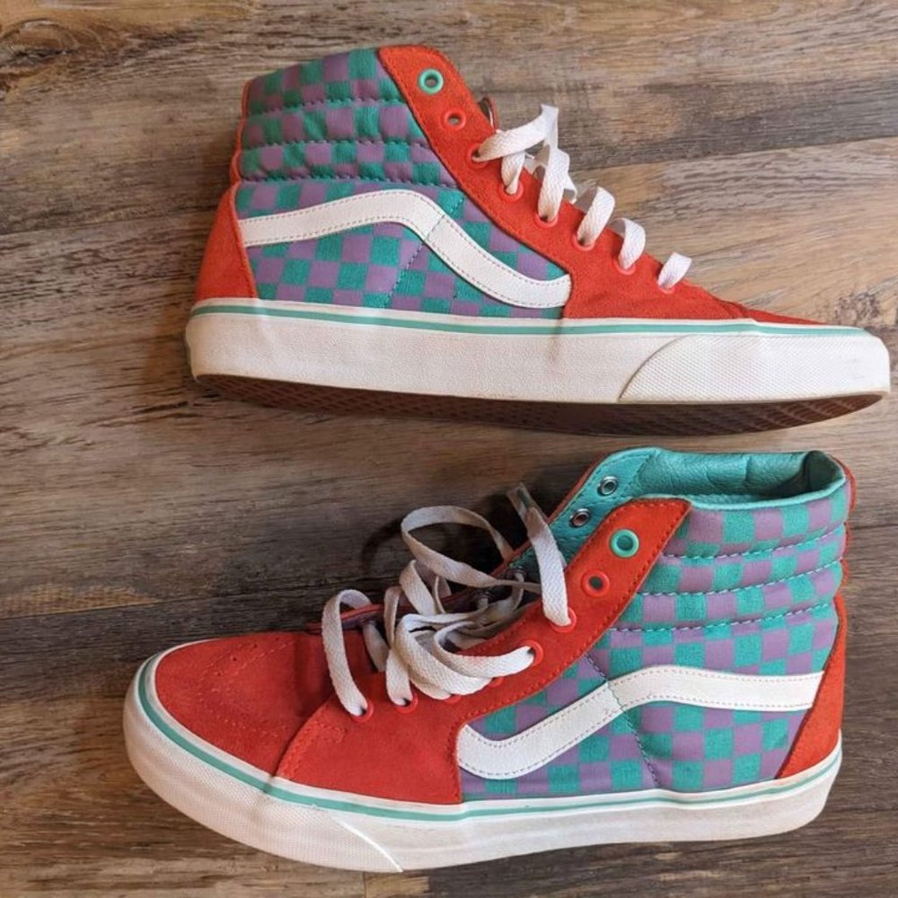 Vans Sk8 Hi Orange Purple Green Size 10
